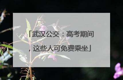 武汉公交：高考期间，这些人可免费乘坐