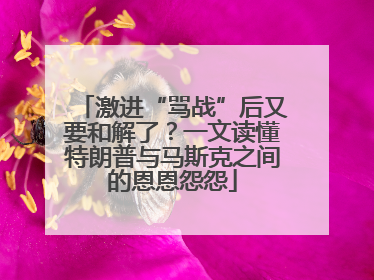 激进“骂战”后又要和解了？一文读懂特朗普与马斯克之间的恩恩怨怨