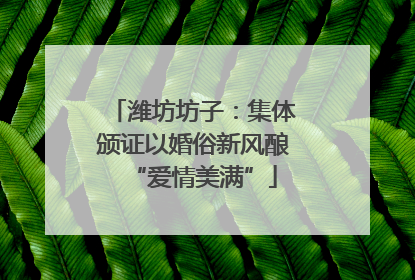 潍坊坊子：集体颁证以婚俗新风酿“爱情美满”