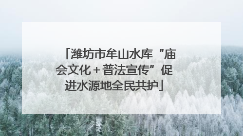 潍坊市牟山水库“庙会文化＋普法宣传”促进水源地全民共护