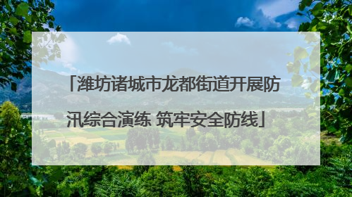 潍坊诸城市龙都街道开展防汛综合演练 筑牢安全防线