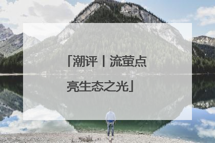 潮评丨流萤点亮生态之光