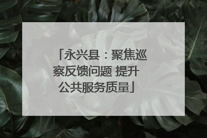 永兴县：聚焦巡察反馈问题 提升公共服务质量