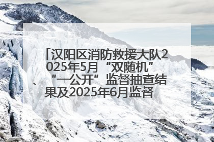 汉阳区消防救援大队2025年5月“双随机”、“一公开”监督抽查结果及2025年6月监督抽查任务公示