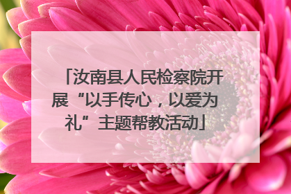 汝南县人民检察院开展“以手传心，以爱为礼”主题帮教活动