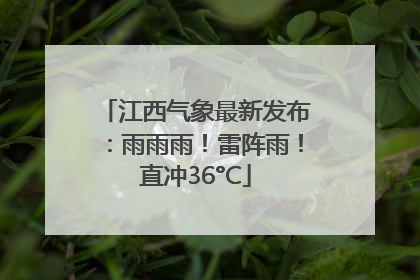 江西气象最新发布：雨雨雨！雷阵雨！直冲36°C