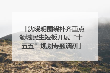 沈晓明围绕补齐重点领域民生短板开展“十五五”规划专题调研