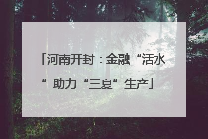 河南开封：金融“活水”助力“三夏”生产