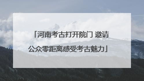 河南考古打开院门 邀请公众零距离感受考古魅力