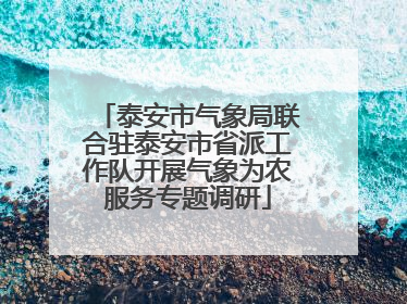 泰安市气象局联合驻泰安市省派工作队开展气象为农服务专题调研