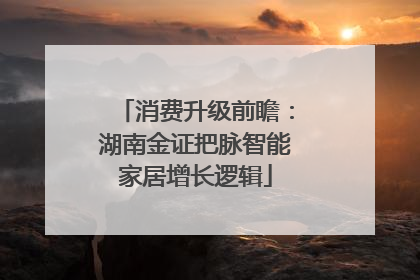消费升级前瞻：湖南金证把脉智能家居增长逻辑