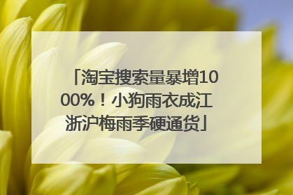 淘宝搜索量暴增1000%！小狗雨衣成江浙沪梅雨季硬通货