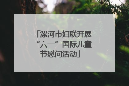 漯河市妇联开展“六一”国际儿童节慰问活动