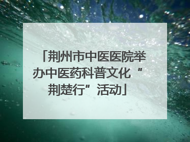 荆州市中医医院举办中医药科普文化“荆楚行”活动