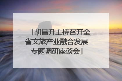 胡昌升主持召开全省文旅产业融合发展专题调研座谈会