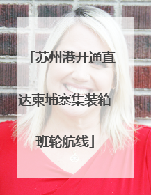 苏州港开通直达柬埔寨集装箱班轮航线