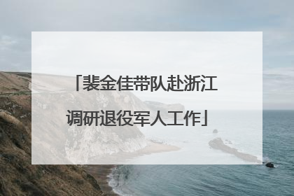 裴金佳带队赴浙江调研退役军人工作
