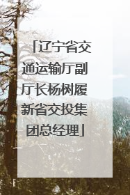 辽宁省交通运输厅副厅长杨树履新省交投集团总经理