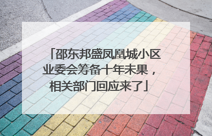 邵东邦盛凤凰城小区业委会筹备十年未果，相关部门回应来了