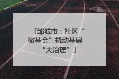 邹城市：社区“微基金”撬动基层“大治理”