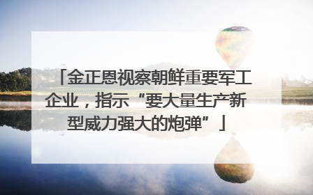 金正恩视察朝鲜重要军工企业，指示“要大量生产新型威力强大的炮弹”