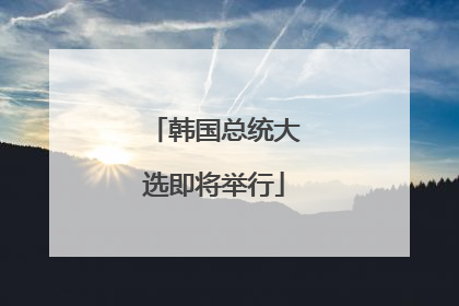 韩国总统大选即将举行