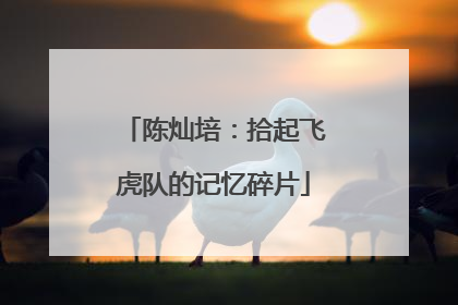 陈灿培：拾起飞虎队的记忆碎片