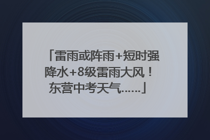 雷雨或阵雨+短时强降水+8级雷雨大风！东营中考天气……