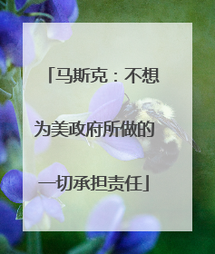 马斯克：不想为美政府所做的一切承担责任