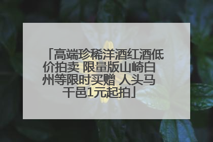高端珍稀洋酒红酒低价拍卖 限量版山崎白州等限时买赠 人头马干邑1元起拍
