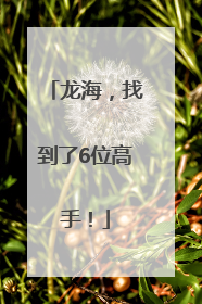 龙海，找到了6位高手！