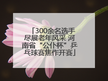 300余名选手尽展老年风采 河南省“公仆杯”乒乓球赛焦作开赛