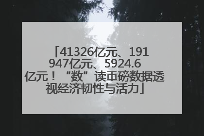 41326亿元、191947亿元、5924.6亿元！“数”读重磅数据透视经济韧性与活力