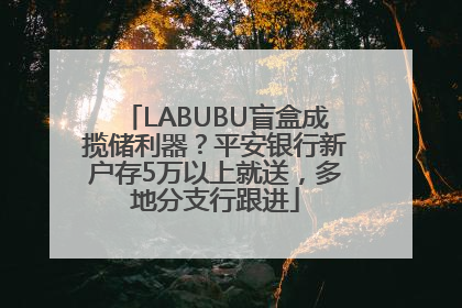LABUBU盲盒成揽储利器？平安银行新户存5万以上就送，多地分支行跟进