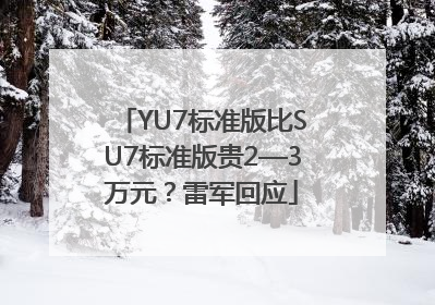 YU7标准版比SU7标准版贵2—3万元？雷军回应